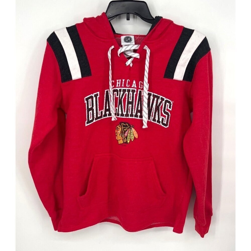 NHL Chicago Blackhawks Red Hooded Pullover Sweatshirt